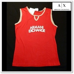 アルマーニエクスチェンジ　レディース　タンクトップ　シンプル　ロゴ　ノースリーブ　ARMANI EXCHANGE　AX　インポート　トップス　赤　S