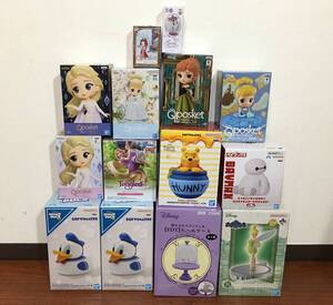 [新品未開封] ディズニー キャラクター フィギュア 14個セット Q posket/SOFVIMATES/アナと雪の女王/ラプンツェル/シンデレラ