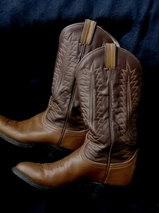 USA製 TONY LAMA BOOTS ビンテージ ウェスタンブーツ 7Ｄ キャメル&ダークブラウン　美品　送料無料