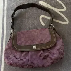 COACH ワンショルダー バッグ 紫 シグネチャー