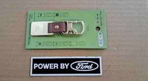 当時物 POWER BY FORD メタル エンブレム ステッカー キーホルダー (検 フォード コブラ マスタング パンテーラ COBRA マッハ１ エスコート