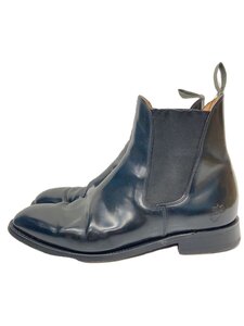 SANDERS◆チェルシーブーツ/サイドゴアブーツ/UK7.5/BLK/レザー/1173B