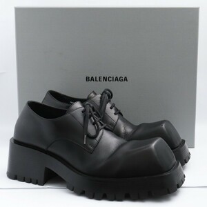 BALENCIAGA TROOPER DERBY CALFSKIN SHOES 42 ブラック 678410 WB920 バレンシアガ トルーパーオックスフォードレザーシューズ ダービー