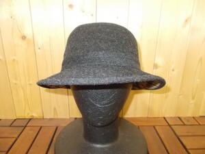 a1239◆DAKS HAT◆ダックス ハット 帽子 サイズM(56.5cm) レディース 女性 日本製 カシミア20％混紡 グレー色系 6E