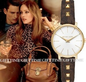 ☆MICHAEL KORS MK2871 Pyper Brown PVC Strap Ladies Watch ゴールド/ ブラウン PVC ストラップ レディース マイケルコース 時計