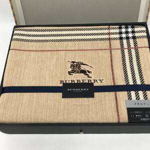 ‡0140 長期保管 未使用品 BURBERRY バーバリー タオルケット 140x190cm 綿100% 西川 BB153 ベージュ