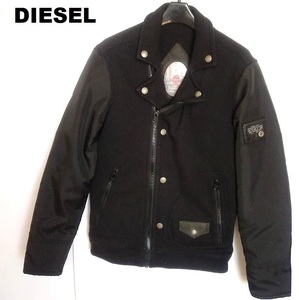 DIESEL ディーゼル★切替ライダースジャケット/ブラック