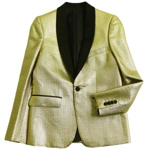 未使用品●定価478500円 CELINE セリーヌ 2V089016D テーラードジャケット/タキシード ゴールド×黒 44 イタリア製 正規品