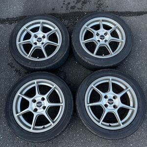 希少 絶版 ENKEI Racing RS+M 15インチ 6.5J +38 4穴 PCD100 エンケイ 195/50R15 DIREZZA DZ102