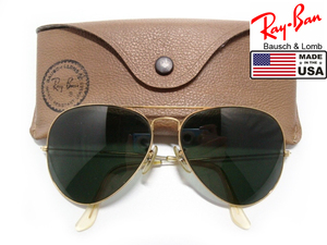 70s Vintage B&L RayBan LARGE METAL 2 62mmボシュロム ラージ メタルG15サングラスUSAティアドロップ アメリカ製パイロットBLゴールドGold