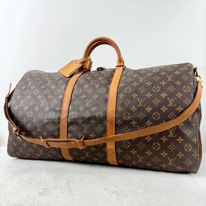 1円〜★LOUIS VUITTON ルイヴィトン キーポル バンドリエール 60 モノグラム M41412 ボストンバッグ レザー トラベルバッグ ブラウン 3