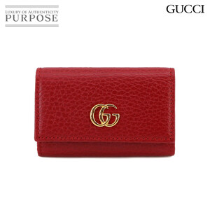 未使用 展示品 グッチ GUCCI GGマーモント 6連 キーケース レザー レッド 456118 ゴールド 金具 Key Case 90231993