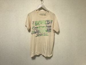 本物ディーゼルDIESELコットンプリント半袖TシャツメンズサーフアメカジミリタリーストリートビジネススーツイエローM