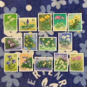 切手set 未使用 高山植物シリーズ 全7集 60円×14種 即決 ☆送料85円