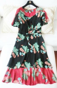 【美品】【大きいサイズ】Laura Ashley ローラアシュレイ◆素敵なエレガント ワンピース◆１３号 程度（UK14）【クリーニング済】