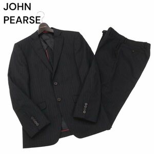 JOHN PEARSE ジョンピアース 春夏 背抜き★ ストライプ セットアップ スーツ Sz.92 Y5　メンズ ビジネス　I4T00711_3#M