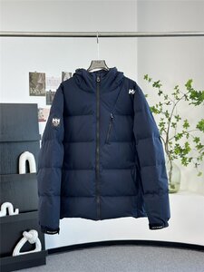 HELLY HANSEN ヘリーハンセン HHロゴ ダウンジャケット フード付き ブルゾン メンズ ダウンコート 保温 防風 ダウンアウター ネイビー L