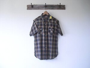 S/S WESTERN SHIRTS（ダブルワークス）brown-orange　＠38　半袖　ウエスタン　WAREHOUSE　コットン100%　絶版品　デッドストック　新品