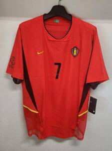 02W杯 ベルギー BELGIUM(H)#7 マルク・ヴィルモッツ WILMOTS 選手用半袖 KBVB 2002WC仕様 M or L or XL