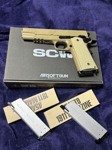 WA ウエスタンアームズ　DESERT WARRIOR45ACP PISTOLガスブローバック中古美品！予備マグ2本付き！