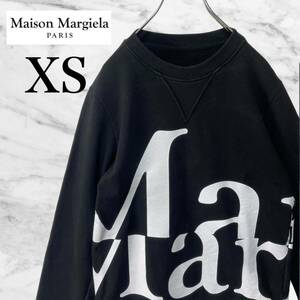 Maison Margiela メゾンマルジェラ スウェット トレーナー ロゴ 黒ブラック XS