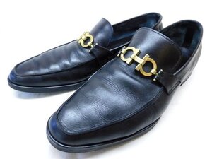 8 Salvatore Ferragamo（フェラガモ） ◆ メンズ シューズ サイズ不明 約26.5～27cm位 レザー ブラック系 ガンチーニ ローファー□6K