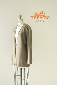 HERMES by Martin Margiela エルメス マルタン マルジェラ期 カシミヤ ノーカラー ヴァルーズ ジャケット size 38 0521211