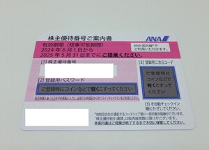 ANA　株主優待券　1枚　2025年5月31日まで　通知のみ　即決