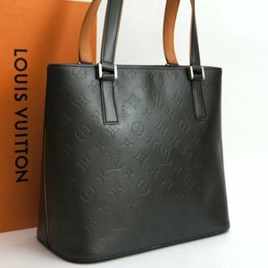 【極美品】 ルイヴィトン Louis Vuitton モノグラムマット ストックトン ブラック トート ショルダーバッグ メンズ レディース B0257