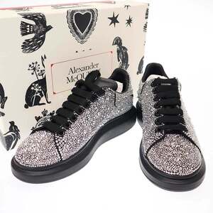 ALEXANDER McQUEEN Oversized Crystal Low Top Sneakers ビジューストーンデザイン オーバーサイズスニーカー 684187 シルバー