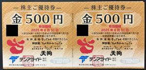 【テンアライド】株主ご優待券 10,000円分 (500円×20枚)