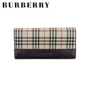 バーバリー 長財布 がま口 財布 レディース メンズ チェック BURBERRY 中古