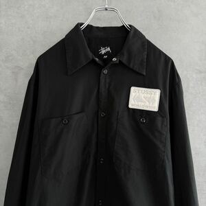 00s USA製 STUSSY ステューシー ワークシャツ ブラック M