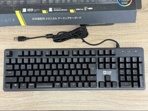 【新同品】GM-JAPAN ゲーミング キーボード 青軸 高耐久 有線 メカニカル RGB テンキー付き 109キー 日本語配列JP GM-KB-BK