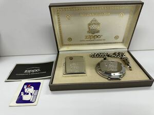 Zippo 70th ANNIVERSARY ライター 懐中時計セット ジッポー ライター シルバーカラー オイルライター 