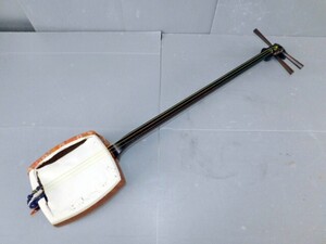 ■中古三味線　中棹24ｍｍ　正寸99㎝　紅木？紫檀？