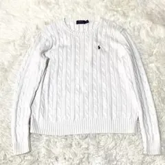 美品✨Ralph Lauren 現行 ニット セーター ケーブル ポニー L