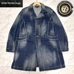 【オシャレ】JACKROSE デニムコート　ダメージ加工　チェスターコート　3