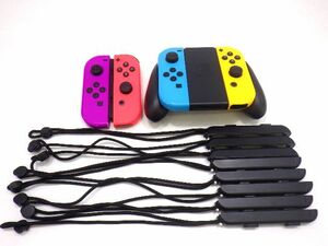 x4G061R1 NintendoSwitch ニンテンドースイッチ ジョイコン左右リモコン 2セット ジョイコングリップ 1個 ストラップ 8個おまとめ ジャンク