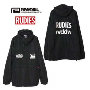 春向け REVERSAL × RUDIES■送料込■限定コラボ ナイロンアノラックパーカー 黒L■リバーサル ルーディーズ ジャケット 10feet 音楽