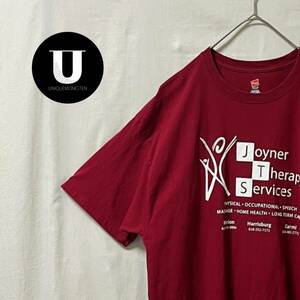 ＼Tシャツ／レッド系　半袖　XL　海外　古着 　プリント　トップス 　メンズ　ゆるだぼ