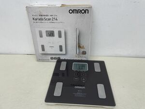 OMRON オムロン 体重体組成計 HBF-214-BW ブラウン Karada Scan 214 カラダスキャン 体重計 箱付き 動作品