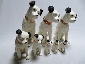 ビクター犬まとめて8点 陶器製 ニッパー犬 置物 レトロ アンティーク
