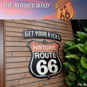 HISTORIC ROUTE 66 標識型 サインプレート ヒストリック ティンサイン ルート66 アメリカン雑貨