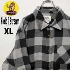 usa古着 Field＆Stream ネルシャツ　XL グレーライト　グレー