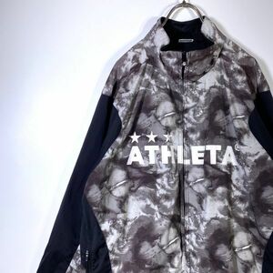 アスレタ ATHLETA ナイロンジャケット ジャージ Oサイズ 総柄 サッカーウェア 裏メッシュ 匿名配送