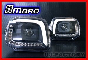 ★MBRO ヘッドライト＆ハーネス/ブラック★SUZUKI ジムニー(JIMNY)JB23W H7/55W 切替式・流れるLEDウィンカー（シーケンシャルタイプ