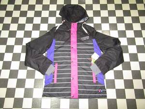 ★FRISCO mountain wear★新品　S　黒ボーダー　2WAY　耐水圧10000　フード付ジャケット