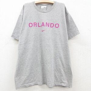 古着 ナイキ NIKE 半袖 ビンテージ Tシャツ キッズ ボーイズ 子供服 00s オーランド クルーネック グレー 霜降り 23may26