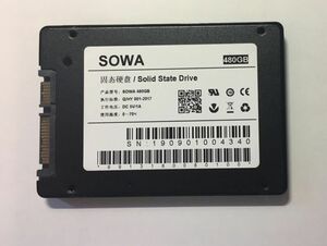 【修理部品 パーツ】 SOWA SATA SSD 480GB 629回/239H 中古 正常動作品　